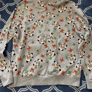 Gray Disney Character Christmas Sweatshirt